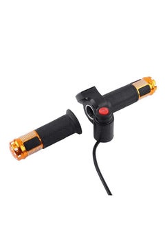 اشتري Throttle Grip Set 1 Pair 1284V 3 Speed Bike Throttle Grip Handlebar Left Right With Led Display Screen For Electric Bike Motorbike (Golden) في الامارات