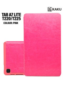 Buy Tab A7 Lite,Flip Leather Protective Leather Case Cover For Samsung T220/T225 Pink in UAE