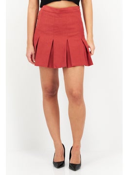 Buy Women Plain Mini Skirt, Rust in UAE