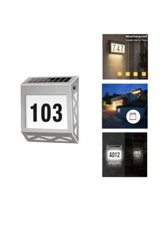 Buy Solar House Numbers Address Light Solar Powered LED House Number Sign Plaque Lamp For Outdoor Walls Courtyards Garden Streets in UAE