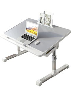اشتري Foldable Laptop Desk Adjustable Laptop Table with Drawer Portable Lazy Table Folding Bed Tray for Working Reading Studing Eating في السعودية