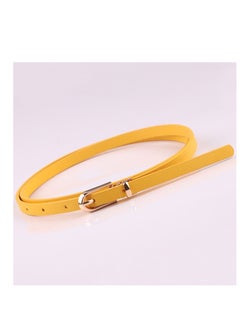 Buy Dress With Sweater Thin Belt Women's Versatile Needle Button PU Small Belt 105cm Yellow in UAE