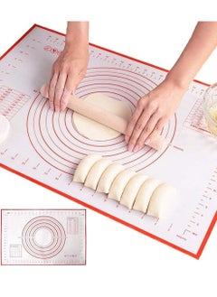 اشتري Non Slip Silicone Pastry Mat, Heat Resistant Kneading Mats Non-Stick Dough Rolling Mat for Fondant Dough Cookies Cake Sugarcraft Bread Making في الامارات