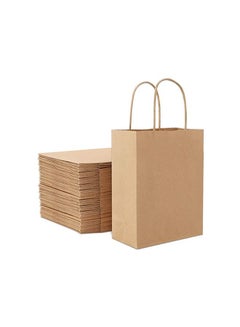 Buy Kraft Paper Bag Brown 32X28X16cm Twisted Handle Paper Party Bags Kraft Paper Bag Bride Birthday Gift Bag Wedding Celebrations Bags For Party Pack of 50 Pieces in UAE