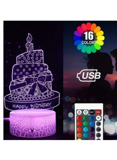 Buy 3D LED Night Light For Lovers, Gifts For Valentine's Day Or Birthday gift , 16 Colours Changing with Remo control in UAE