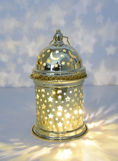 اشتري فانوس شمعة بتصميم عصري بنمط رمضاني بجودة عالية لديكور منزل أنيق ومثالي ذهبي27*13سم في السعودية