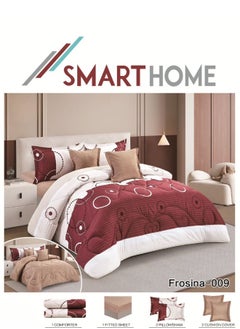 Buy Double-sided comforter set, 6-piece bedspread, 6-piece comforter, 100% microfiber, comforter size 230x250 cm in Saudi Arabia