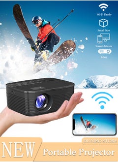 اشتري Native 240P Projector Mini Portable Projector with 16"-110" Adjustable Screen WiFi, HD Outdoor Projector Compatible with iOS/Android,TV Stick,HDMI,USB في السعودية