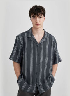 Buy Relax Fit Striped Short Sleeve Shirt in Saudi Arabia