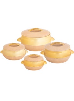 اشتري Hotpot Set of 4 pieces Inner Stainless Steel beige with gold في السعودية