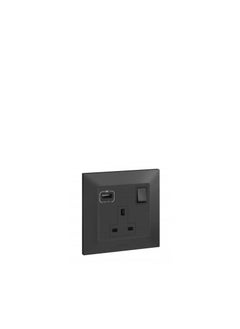 اشتري Legrand 13A Switch Socket 1Gang + USB A-Type Belanko Anthracite في الامارات