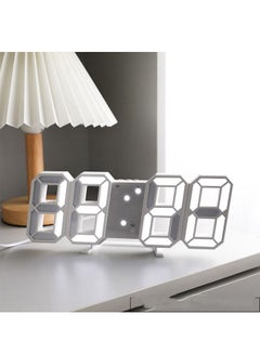 اشتري 3D LED Digital Clock Glowing Night Mode Brightness Adjustable Electronic Table Clock 24/12 Hour Display Alarm Clock Wall Hanging في الامارات