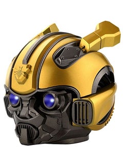 Buy Bumblebee Helmet Portable Wireless Bluetooth Dual Built In Speaker with Blue Eyes Effect Classic Style in UAE