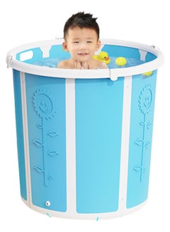 Buy Baby Bath Tub, Intelligent Thermal Insulation Bath Bucket, Baby Tub with Outlet, Bum Bump Support and Cozy Foam Back Rest, Infant Bathtub Baby Essentials for 0-12 Mths Baby(Blue) in Saudi Arabia