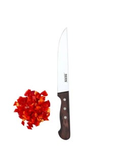 Buy Steel Knife with Brown Wooden Handle Size 7 in Saudi Arabia