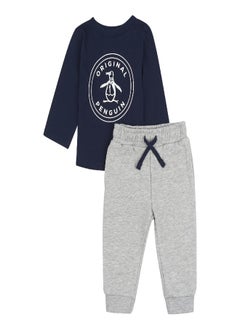 Buy Stamp Long Sleeved Tee and Jogger Set in UAE