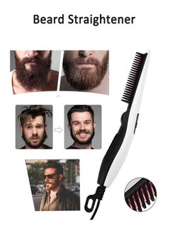 اشتري Beard Straightener Hair Straightening Comb For Men Black&White 26.5 x 8 x 5cm في الامارات