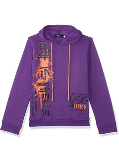 اشتري Andora-Boys Printed Fleece Hoodie - Purple-6 في مصر