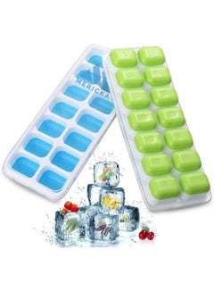 Buy Ice Cube Trays with Lids Silicone Ice Cube Trays Stackable Trays with Cover easy remove ice cube trays  1 pc in UAE