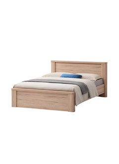 Buy Olivos King Size Bed Frame King Bed Sturdy Modern Design Wooden Double Bed Furniture Comfortable Bed For Bedroom Ash Grey/Oak in UAE