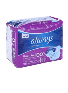 اشتري Always Large Dry Fabric with Wings 10 Pieces Sanitary Napkins في السعودية