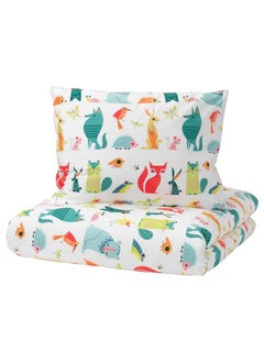 Buy Duvet cover and pillowcase, animal/multicolour, 150x200/50x80 cm in Saudi Arabia