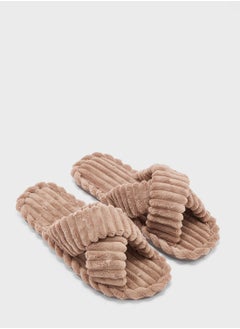 Buy Cross Over Fluffy Bedroom Slippers in Saudi Arabia