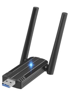 اشتري محول USB لاسلكي WiFi 6 للكمبيوتر الشخصي - محول USB AX1800 محول WiFi للكمبيوتر الشخصي المكتبي والكمبيوتر المحمول محول لاسلكي ثنائي النطاق دونجل WiFi لنظام التشغيل Windows 7/10/11 محول شبكة لاسلكية للكمبيوتر الشخصي في السعودية