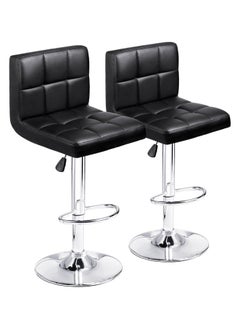 Buy Bar Stool 2 PCS Swivel Adjustable Barstools PU Leather Bar Chairs Dining Chair Kitchen Counter Island Bar Stool with Back Barstool for Home Kitchen Island Black in Saudi Arabia