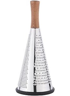 اشتري Cone Cheese Grater With Handle - Stainless Steel Triple Function Wood Handle Parmesan Shaver Non-Slip Rubber Bottom Hand Held Multifunction Vegetables Cheese Grater With Container(Xl:11.8" X 5.1") في مصر