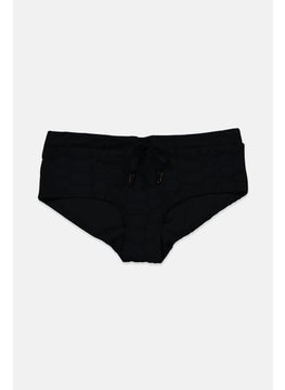 اشتري Women Drawstring Plain Bikini Bottom, Black في السعودية