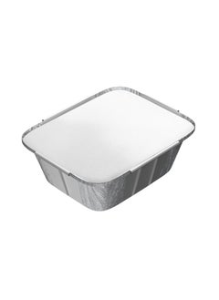 Buy Pack Of 25  Aluminium Food Container With Lid Silver 250ml in UAE