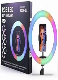 Buy TECHBLAZE 13INCH RGB Video shooting Ringlight LED professional Adjustable makeup ring light setup for instagram reels vlogging photoshoot videography streaming iPhone/Android Phones & Camera (13 INCH) in Egypt