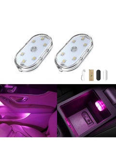Buy Car LED Lights, Interior Portable Small Incar LED Touch Lights with 6 Bright LED Lamp Beads, USB Rechargeable Lighting Light Car Emergency Light (Purple Light) in Saudi Arabia