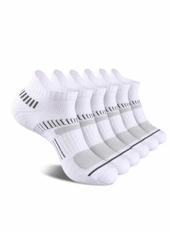 Buy Mens Ankle Socks，Low Cut Athletic Tab Socks for Men Sport Comfort Cushion Athletic Cushioned Breathable Low Cut Tab (6 Pairs，White） in UAE