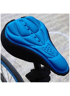 Buy Bicycle Saddle 3D Bike Seat Cover Cycling Silicone Seat Mountain Bike Cushion Cycling Saddle for Bicycle Bike Accessories, Blue in UAE
