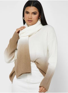 Buy Contrast Detail Knitted Sweater in UAE