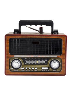 Buy Kemai MD-1800BT Vintage Style Wooden FM Radio With AM/FM/SW 3 Band DSP Radio With Bluetooth/USB/SD/TF Card Slot in UAE