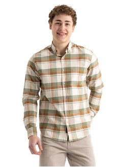 Buy Shirt Men's, Stylish, Oxford Cotton , Brown, Multicolor in Egypt