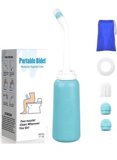 Buy 500ML Portable Travel Bidet with Bag Handheld Bidet Sprayer for Personal Hygiene,Pregnant Women Cleansing, Postpartum Clean,Hemorrhoid Treatment,and Baby (Green Color) in UAE