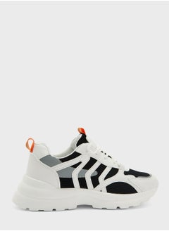 Buy Curved Detail Colourblock Chunky Sneakers in UAE