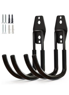 Buy 2 Pack Garage Hooks, Wall Mount Hooks with Anti-Slip Coating, Heavy Duty Hose Rack Hooks for Power Tools, Bikes, Hose in Saudi Arabia