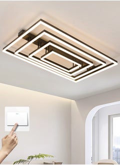 Buy Modern Light fixtures Ceiling Light,Remote control 4-Heads Rectangular Modern Dimmable Ceiling Light Fixture,184W LED Ceiling light Geometric Acrylic Living Room Light Fixture Ceiling Light in UAE