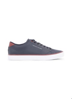 Buy Men's Essential Logo Contrast Heel Trainers -  Recycled leather mix upper, Navy in UAE