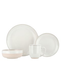 Buy 16 PCs Dinner Set Serve 4 Persons Beige Color in Saudi Arabia