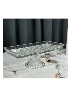 Buy A multi-use glass serving dish with a base for sweets and fruits in Saudi Arabia