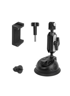 Buy Suction Cup Phone Mount Suction Cup Mount with Dual 360°Rotatable Ball Head Sports Camera Adapater with Fixed Screw Compatible with iPhone GoPro 12/11/10/9/8/7 Insta 360 and Other Action Cameras in Saudi Arabia