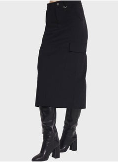 اشتري High Waist Pocket Detail Skirt في الامارات