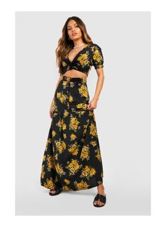 Buy Vic Floral Plunge Maxi Skirt Co-ord Set in Saudi Arabia