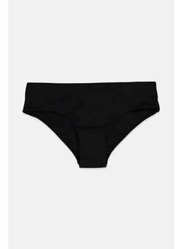 Buy Women 1 Pc Plain Pull On Bikini Bottom, Black in Saudi Arabia